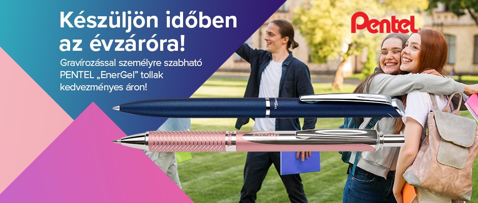 Gravírozással személyre szabható PENTEL „EnerGel" tollak kedvezményes áron!