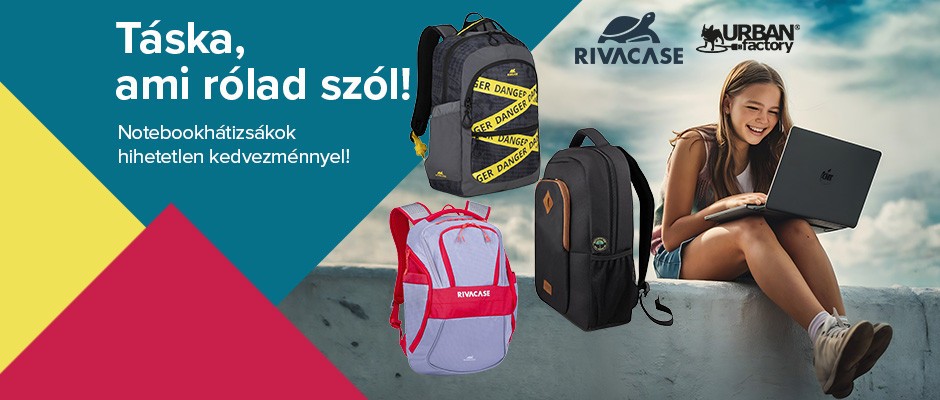 URBAN FACTORY és RIVACASE notebook hátizsákok akár 60% kedvezménnyel!
